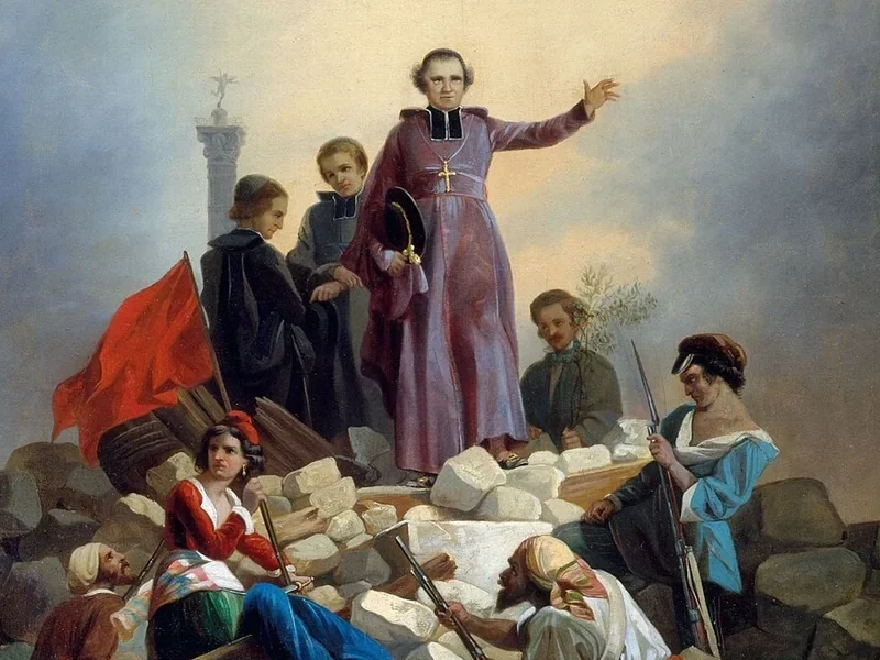 1818-Joseph Felon - Monsignor Affre sulla barricata, Faubourg Saint-Antoine, 26 giugno 1848